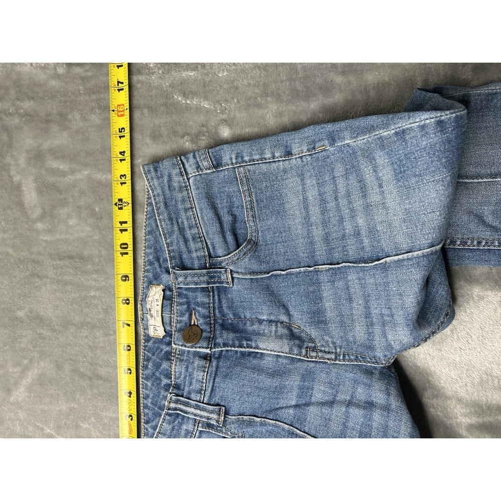 Free People Jeans Women Size 26x29 Retro Le Disco Boho Rainbow Pocket Flare - Picture 5 of 10